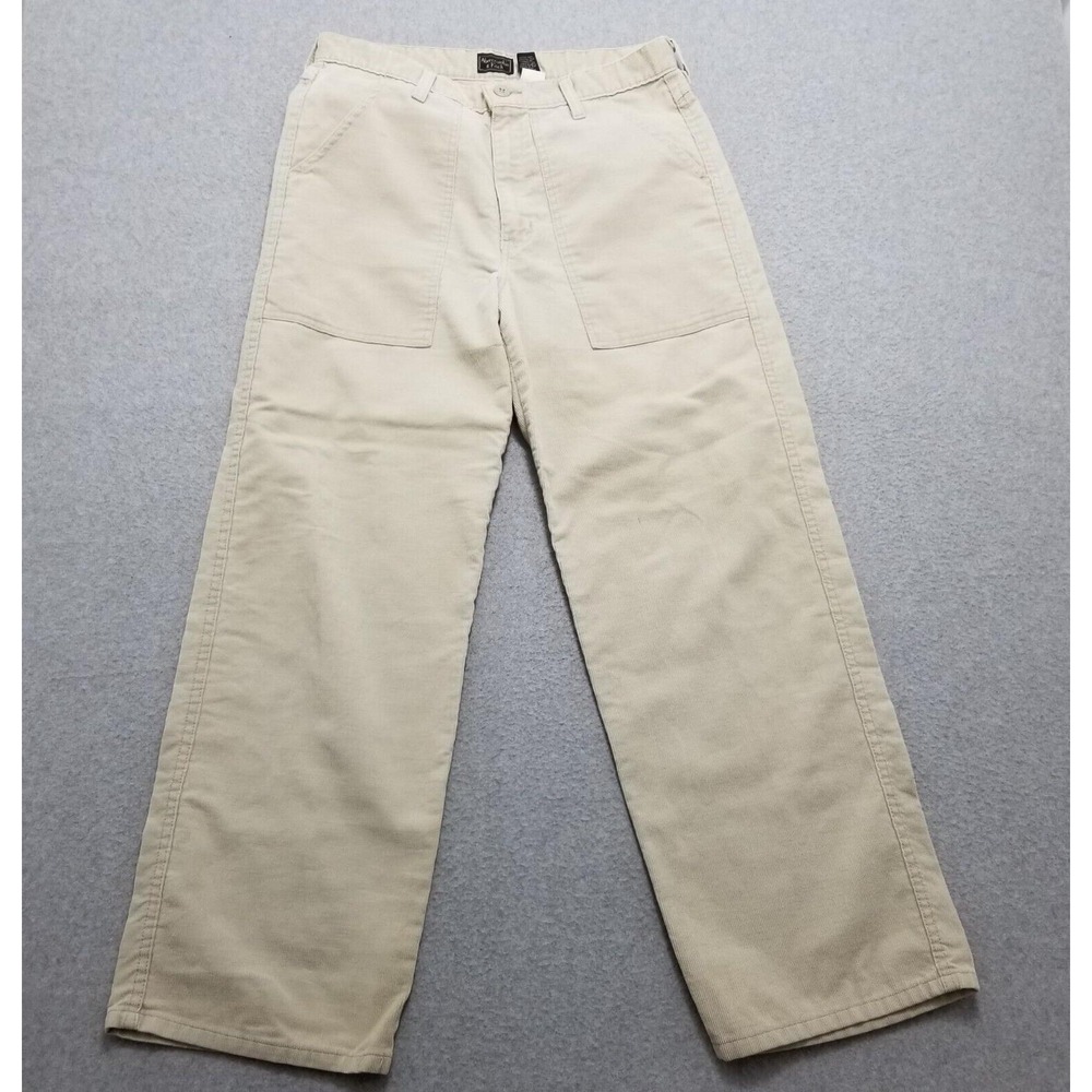 Vtg Abercrombie & Fitch Pants Womens 12 Tan Straight Pockets‎ Velvet 32x31
